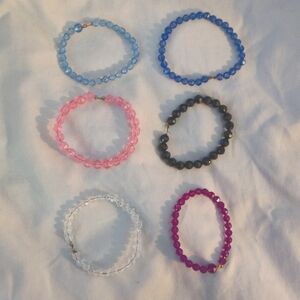 Vintage wire beaded bracelet set of 7